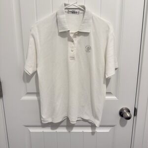 Giulia Rosetta Women's White Waffle Type Polo Shirt Size Large‎